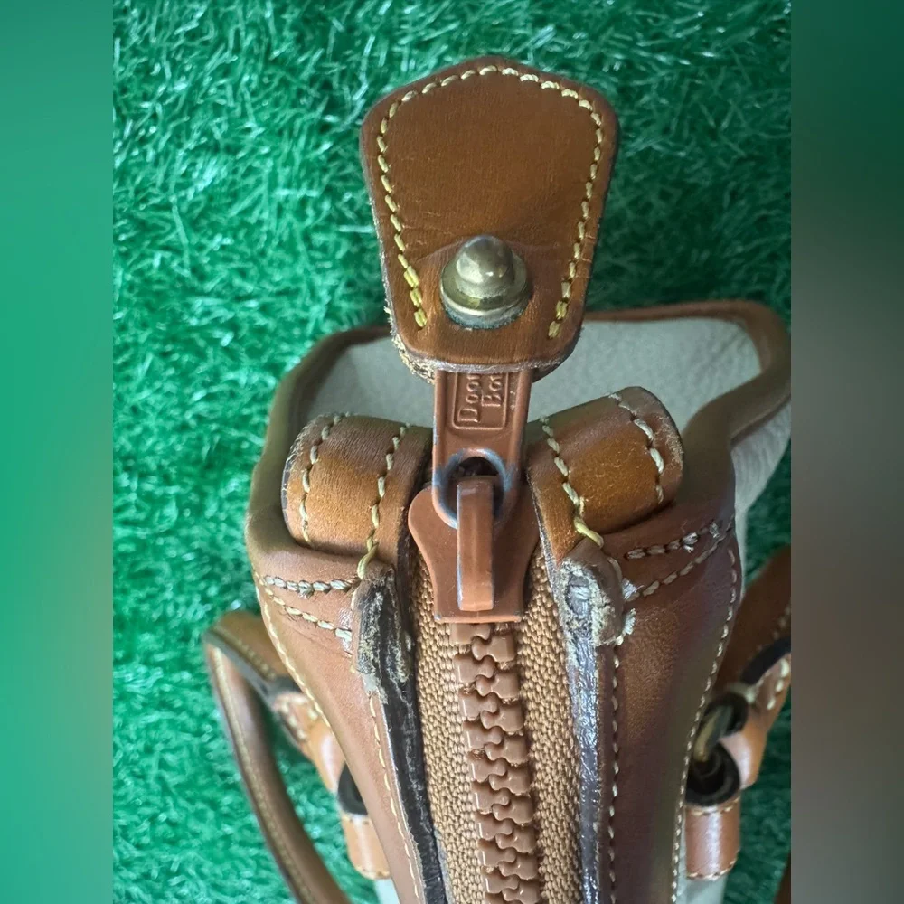 Dooney & Bourke Tan and‎ Cream Leather Satchel